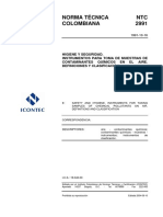 NTC 2991 Higiene y Seguridad. Instrumentos para Toma de Muestras de Contaminantes Químicos en El Aire. Definiciones y Clasificación