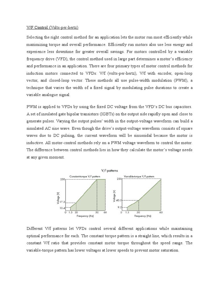 V/f Control for Efficient Motor Performance | PDF | Electromagnetism ...