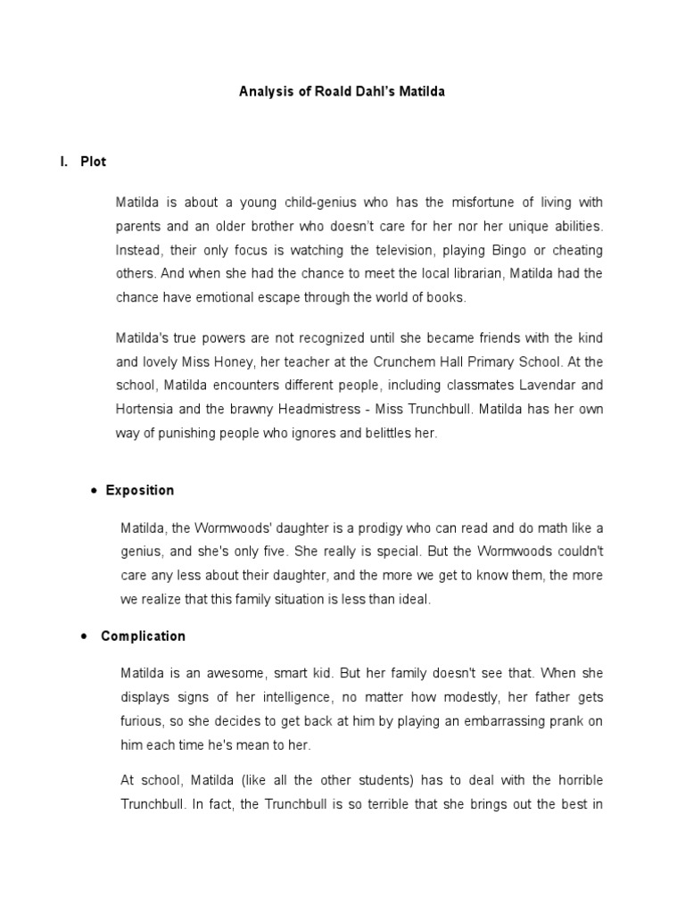 Matilda: A Comprehensive Analysis | PDF | Narration