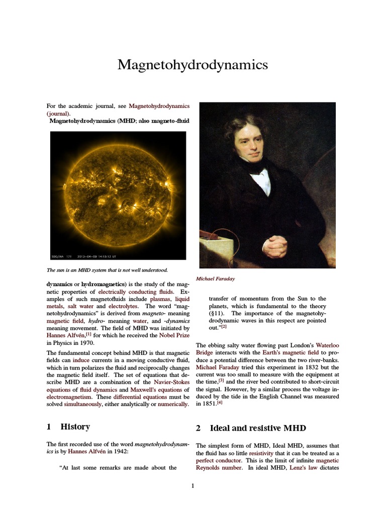 Magneto Hydrodynamics | PDF | Magnetohydrodynamics