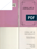Verbal Arts and Performance