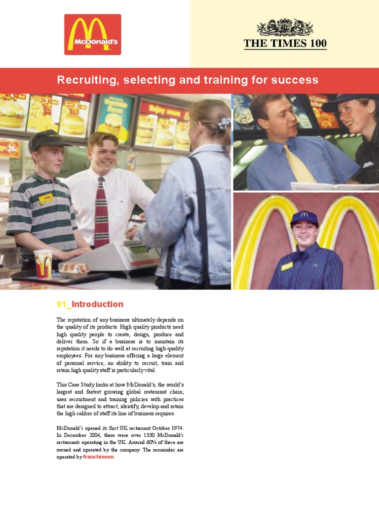 McDonald's Recruitment and Training Guide | PDF | Recruitment | Employment
