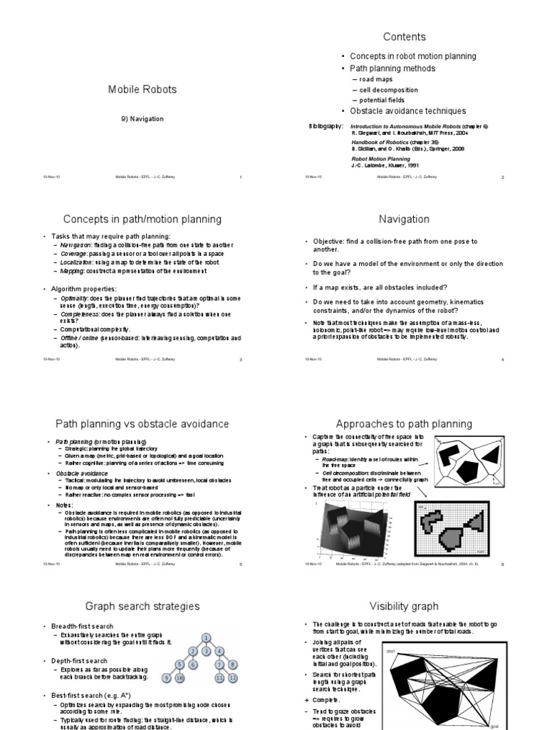 Concepts in Robot Motion Planning - Path Planning Methods | PDF ...