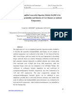 Application of Simplified Anaerobic Digestion Models (SADM's) For Studying The Biodegradability and Kinetics of Cow Manure at Ambient Temperature