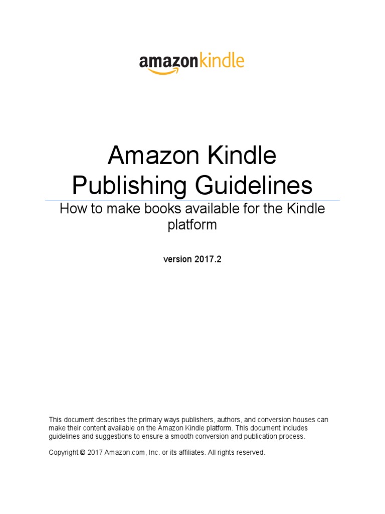 Amazon Kindle Publishing Guidelines Amazon Kindle Html Element