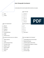 Business Demographic Questionnaire