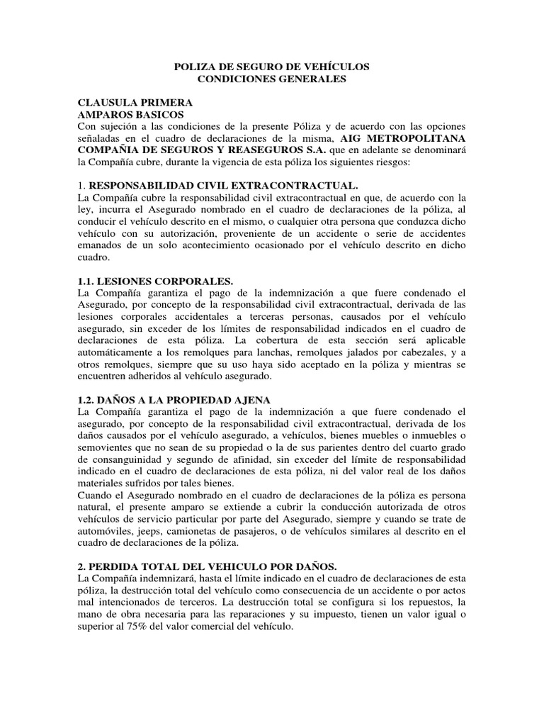 Características del contrato de seguro