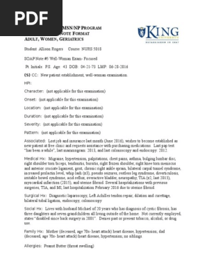 nurs 5018- soap note well-woman exam