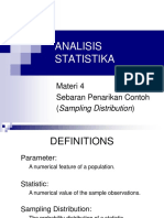 Analisis Statistika: Materi 4 Sebaran Penarikan Contoh (Sampling Distribution)