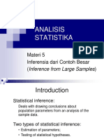 Analisis Statistika: Materi 5 Inferensia Dari Contoh Besar (Inference From Large Samples)