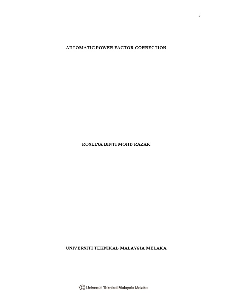 Automatic Power Factor Correction System | PDF | Ac Power | Capacitor