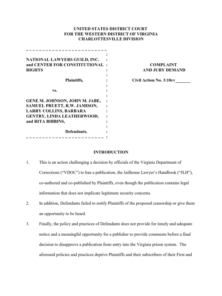 JLH Complaint July 21 2010 | PDF | Injunction | Lawsuit