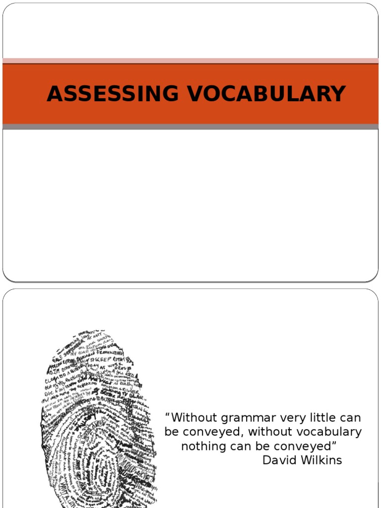 Assessing Vocabulary | PDF | Vocabulary | Phrase