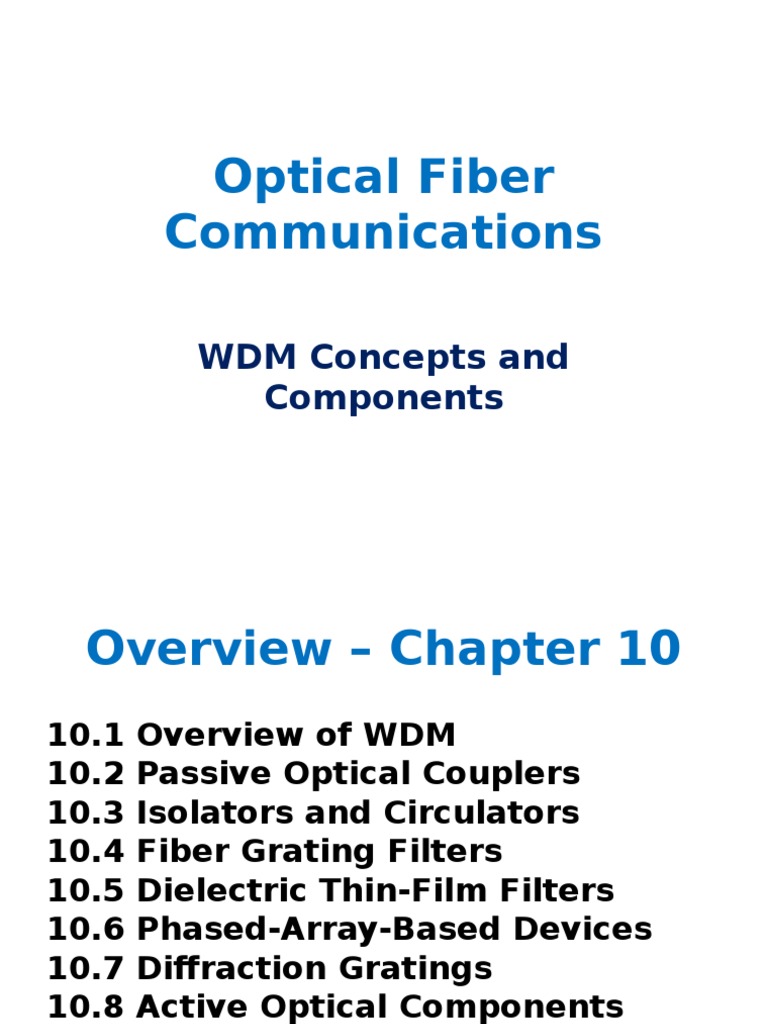WDM Components in Optical Fiber Systems | PDF | Wavelength Division ...