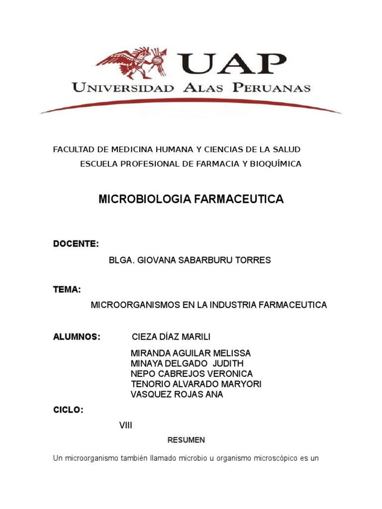 Microorganismos en la Industria Farmacéutica | PDF | Antibióticos | Las ...