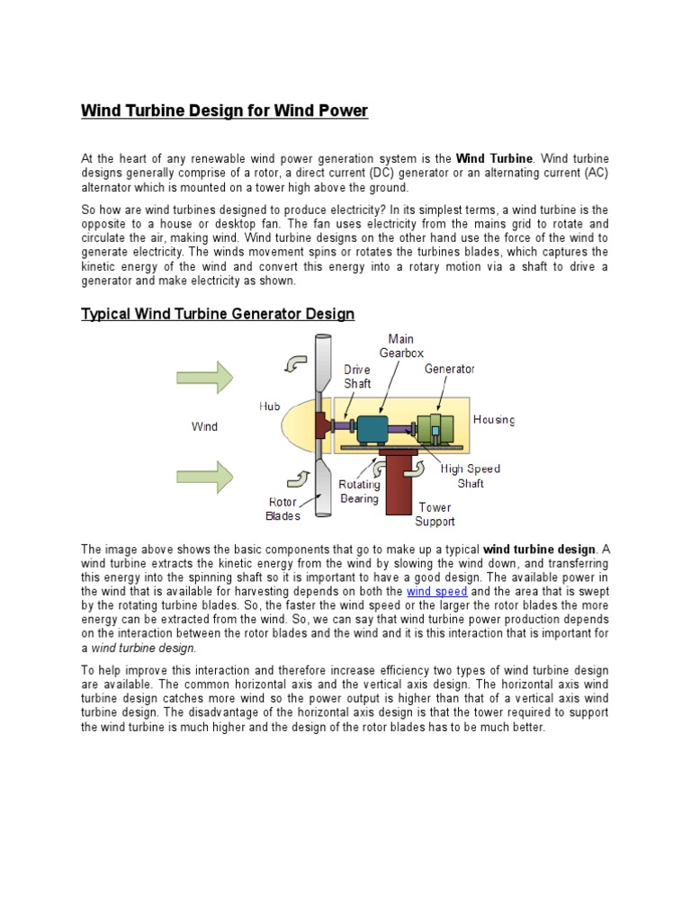 Wind Turbine Design For Wind Power Circuit Diagram