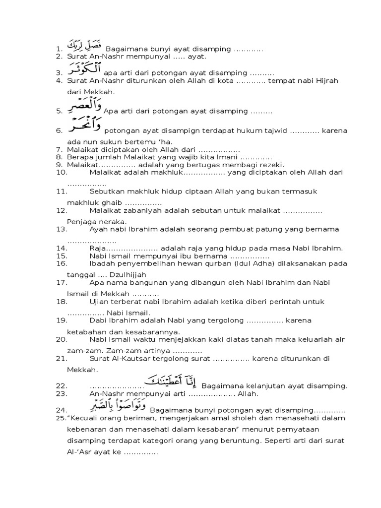 Surah an-nasr diturunkan di kota