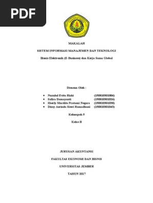 Bisnis Elektronik E Business Dan Kerja Sama Global
