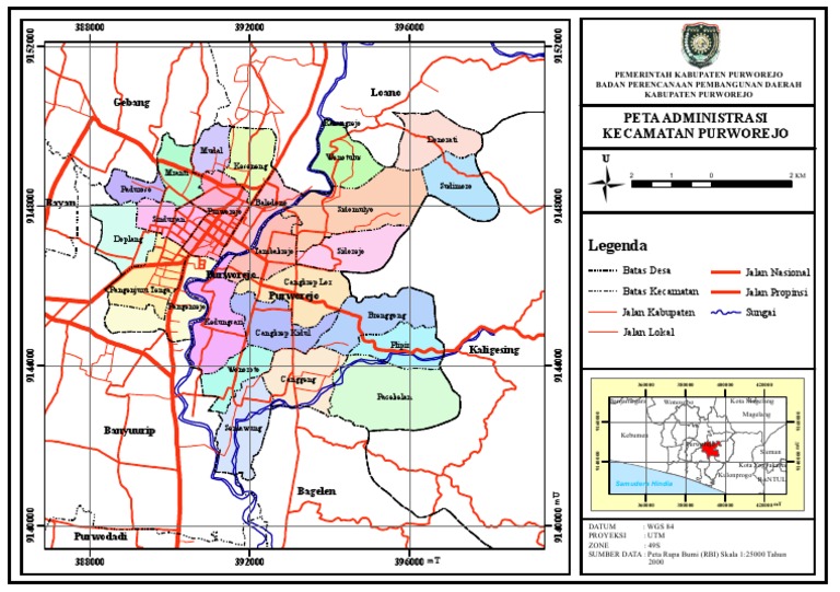 Peta Administrasi Kecamatan Purworejo | PDF
