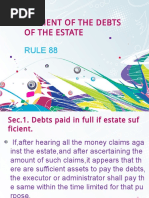 Payment of The Debts of The Estate: Rule 88