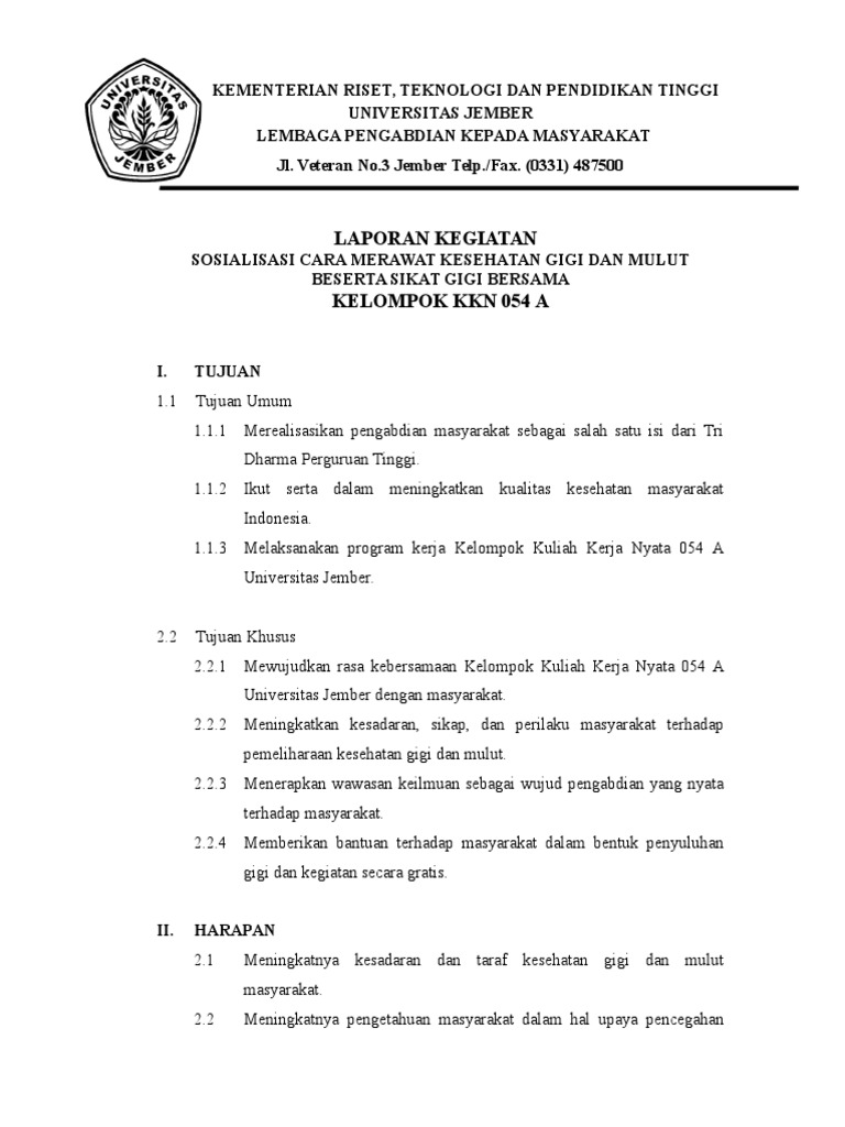 Contoh Laporan Kegiatan Kesehatan