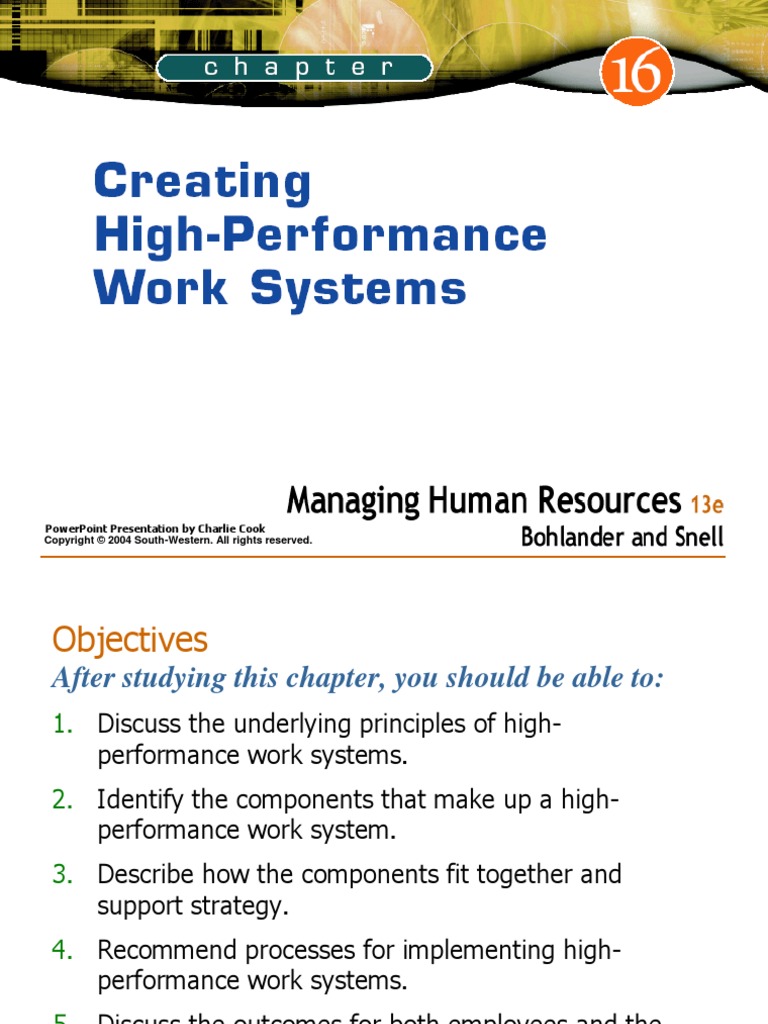 Creating High Performance Work Systems | PDF | Human Resource ...