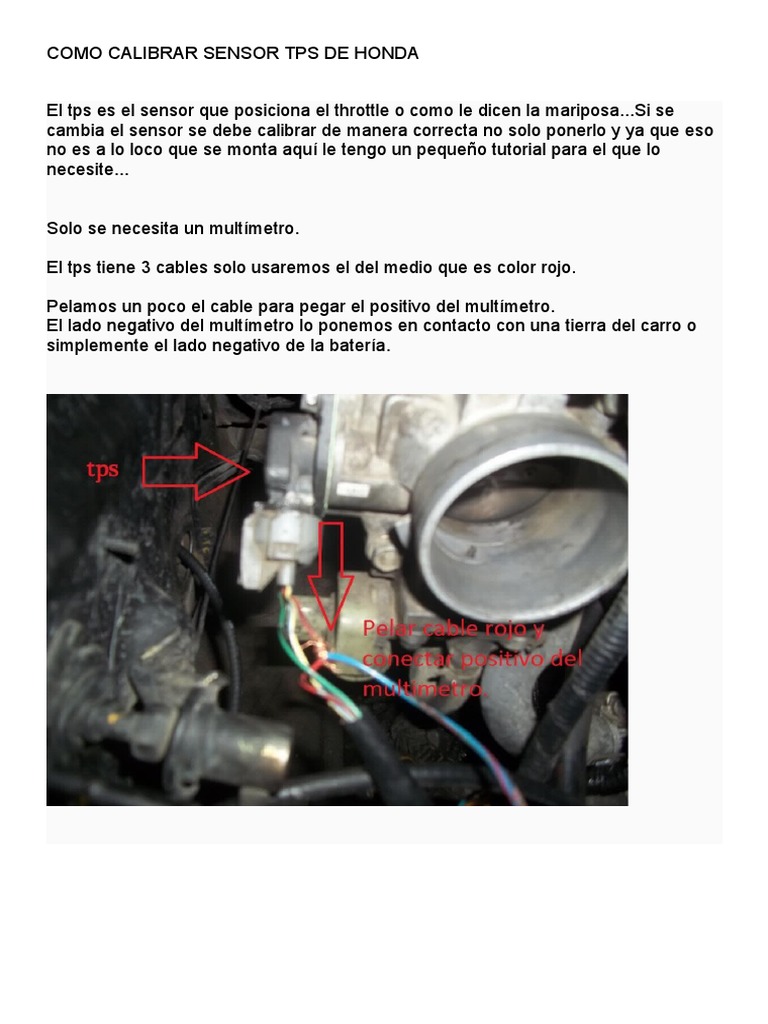Calibración del Sensor TPS en Honda | PDF