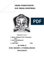 Laporan Praktikum Osmosis Pada Kentang