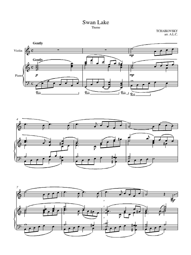 Swan Lake Violin PDF