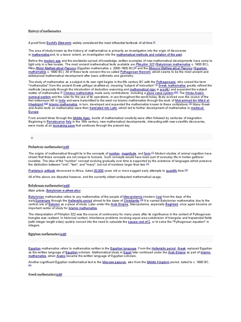Overview of Mathematical History | PDF | Teaching Mathematics | Science