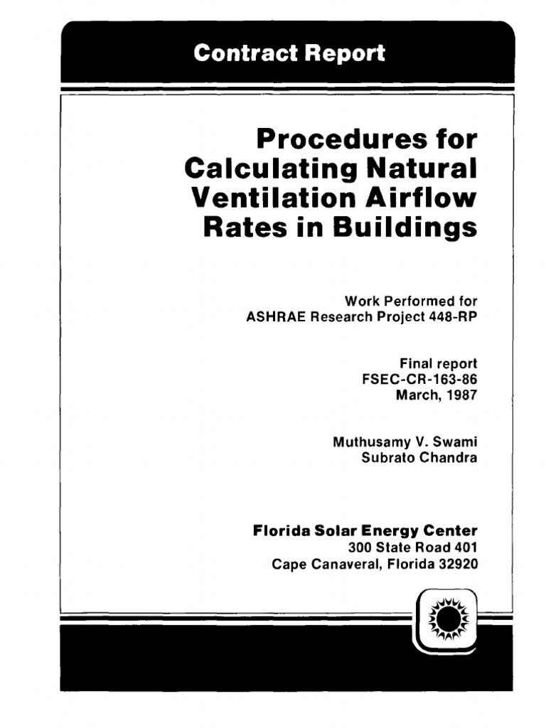 Procedures for Calculating Natural Ventilation Airflow Rates in