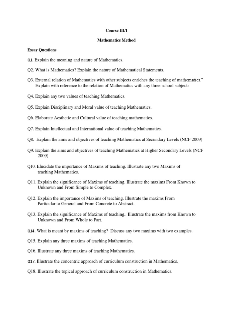Teaching Mathematics: Methods & Values | PDF | Analysis | Teaching ...