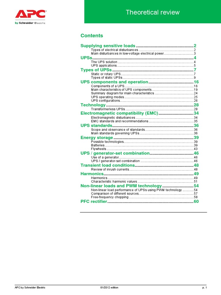 UPS Systems and Electrical Disturbances | PDF | Power Inverter | Power ...