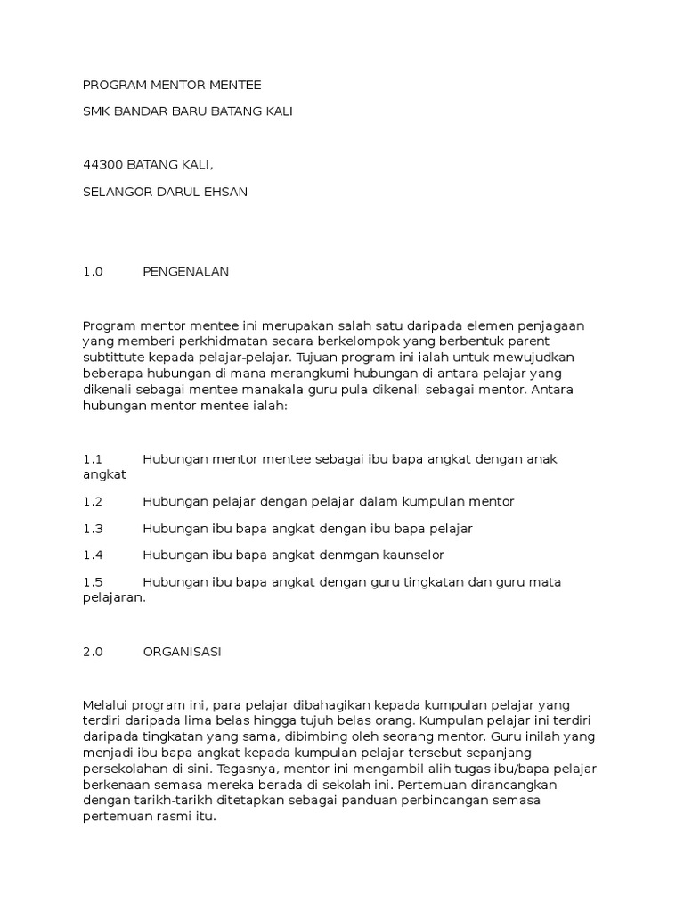 Program Mentor Mentee | PDF