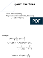 Composite Functions: Given Functions F and G (F o G) (X) F (G (X) )