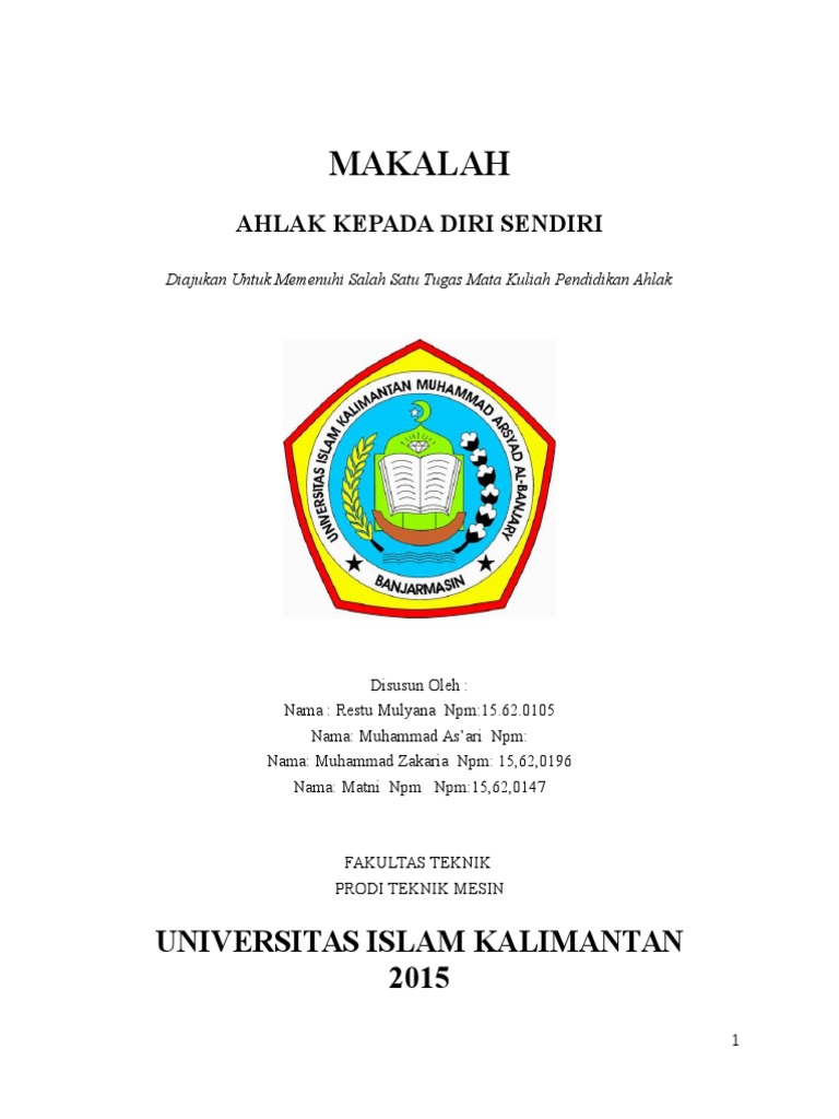 Makalah Universitas Islam Kalimantan 2015