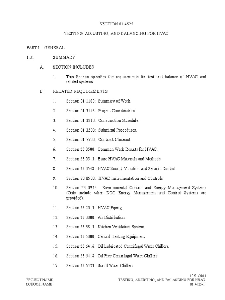 HVAC Testing, Adjusting, and Balancing | PDF | Hvac | Duct (Flow)