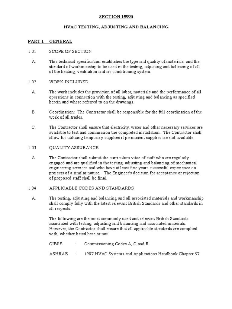 Marine HVAC Testing and Balancing | PDF | Hvac | Duct (Flow)