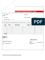 Business Expense Reimbursements Form: S. No Date Particulars Purpose Amount