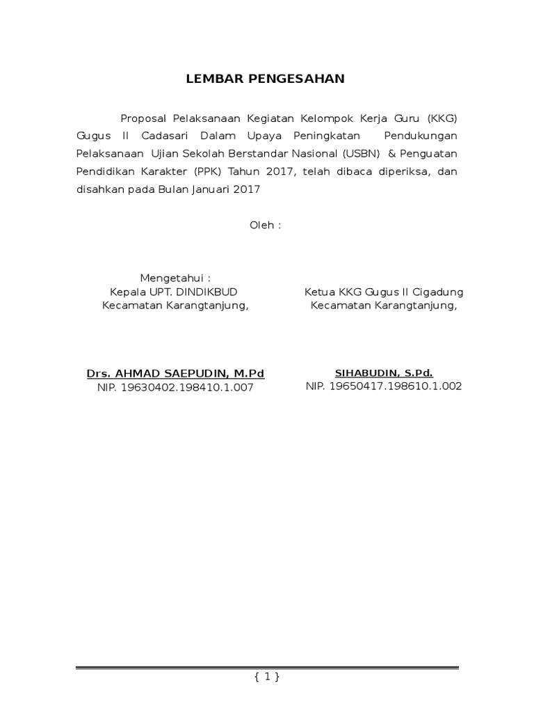 Proposal Kkg Gugus 2 Cigadung Jadi