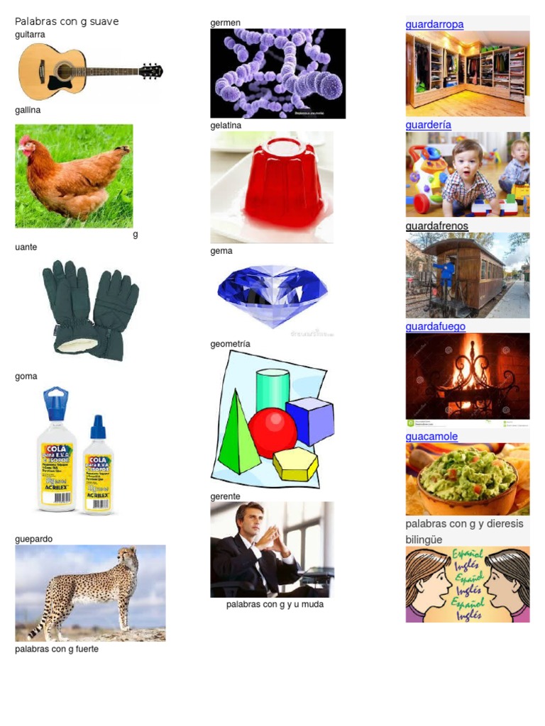 Palabras Con g Suave