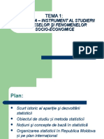 TEMA 1. Statistica - Instrument Al Cunoasterii Fenomenelor Social-Economice - Bibliografia