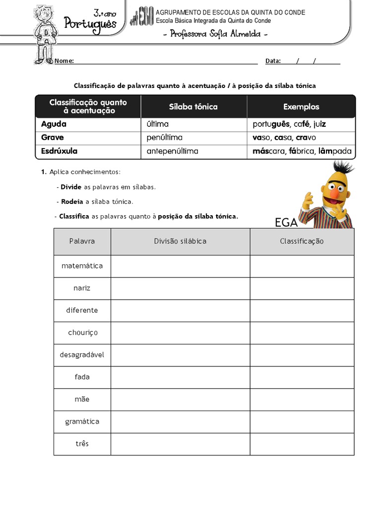 Classificação de Palavras: Sílaba Tônica | PDF