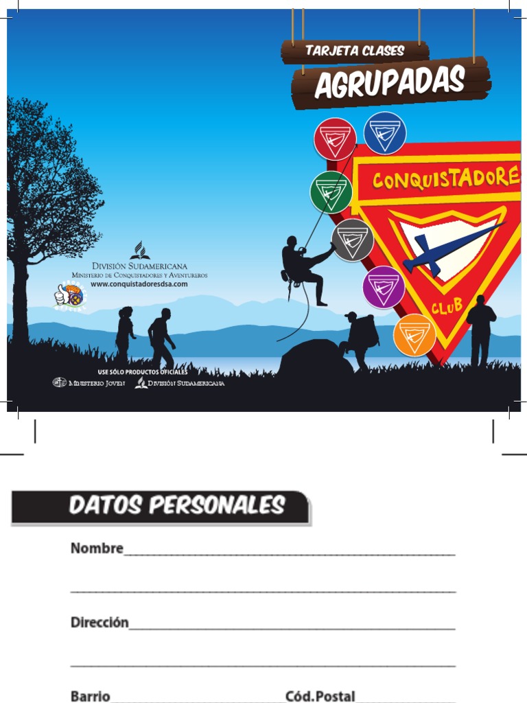 Tarjeta Agrupadas para Conquistadores | PDF | Iglesia Adventista del  Séptimo Día | Libro de revelación, image size:768x1024