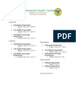 Zambowood Health Center Medication Dosage Computations