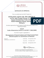 Infinity - HACCP Certificate PDF