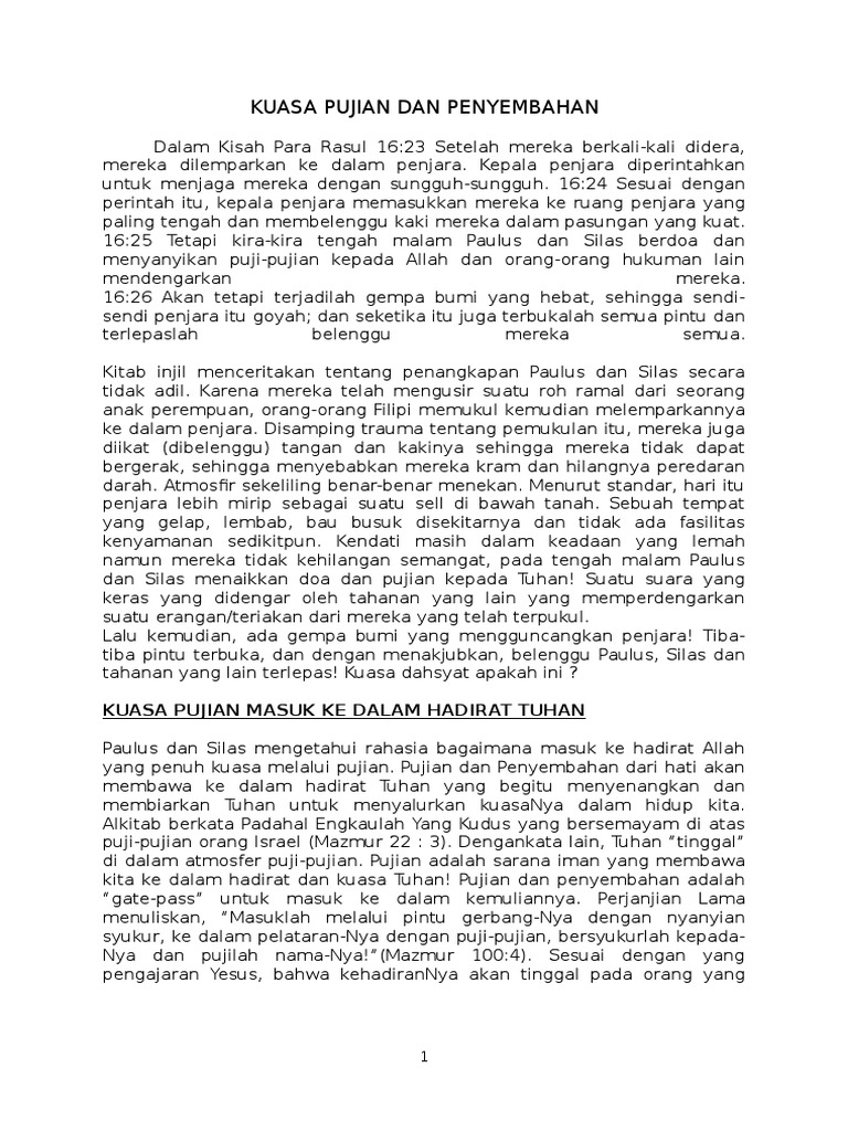 Kuasa Pujian Dan Penyembahan Kuasa Pujian Dan Penyembahan