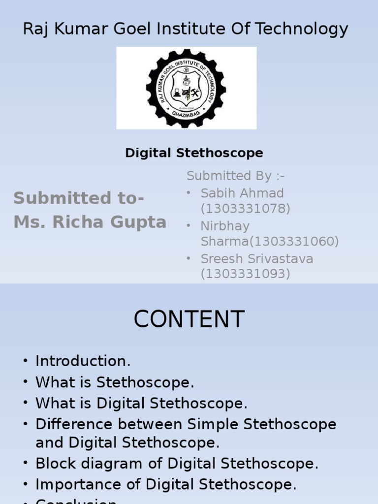 Digital Stethoscope Circuit Diagram