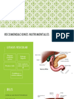 Recomendaciones Nutrimentales Litiasis, Higado Graso, Reflujo