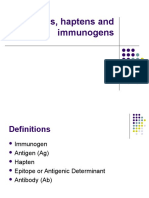 Antigens, Hapteins, Immunogens Lectures 10.1.06